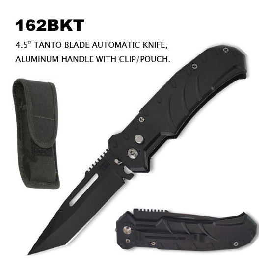 Side-Opening Automatic Knife 162BKT – Black Tanto Blade, Black Aluminum Handle