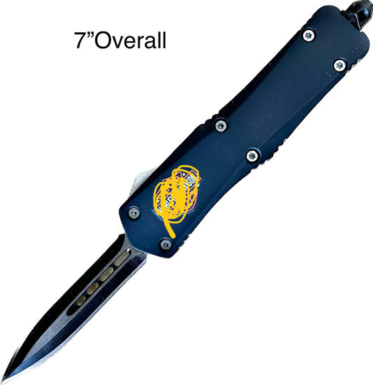 OTF Automatic Knife 929SBKHD – Black Dagger Blade, Black Heavy-Duty Handle