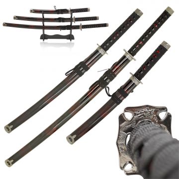 LIONEDGEKNIVES 3-Piece Samurai Katana Set SE-58-BG4