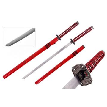 LIONEDGEKNIVES 39 Inch Classic Ninja Katana Sword Red SE-58LRD