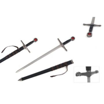 LIONEDGEKNIVES Middle Ages Brown Mini Sword with Scabbard HK-2260