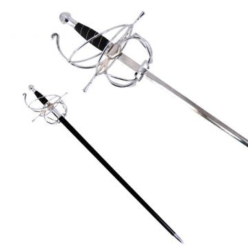 LIONEDGEKNIVES Fencing Rapier Spiral Swept Hilt Sword SE-5918SL