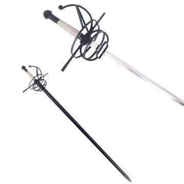 LIONEDGEKNIVES Fencing Rapier Spiral Swept Hilt Sword SE-5920BK