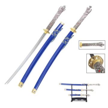 LIONEDGEKNIVES Samurai Sword Set Blue SE-003-4BL