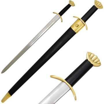 LIONEDGEKNIVES Handmade Viking Brass Collector Tempered Sword TC-60269