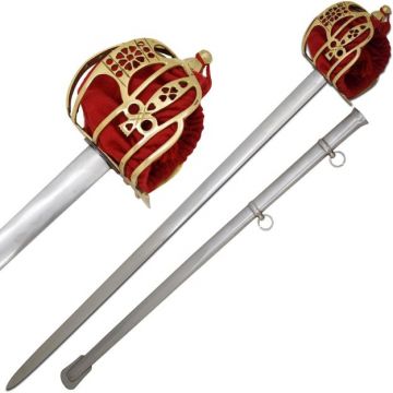 Brass Basket Hilted Scottish Broad Sword 41.5 Inch IN-824