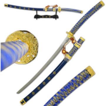 LIONEDGEKNIVES Samurai Reverse Jintachi Sword Blue SE-9040BL
