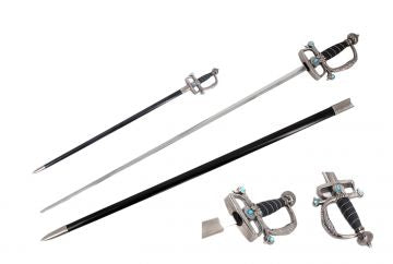LIONEDGEKNIVES Rapier Fencing Sword with Swept Hilt Guard HK-19986