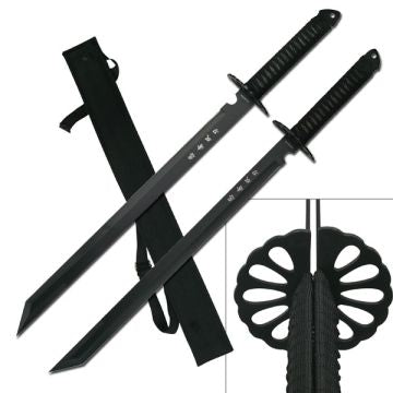 2-PC Full Tang Ninja Twin Bladed Sword HK-6183