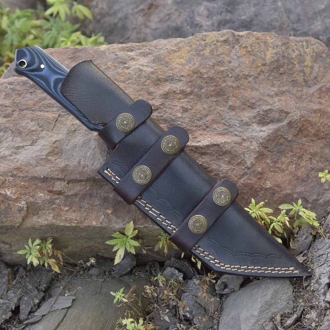 Tanto Blade Knife 10.5" | Damascus Knife | Micarta Handle