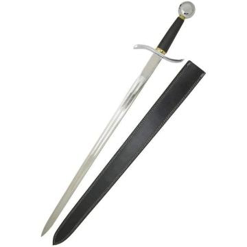 LIONEDGEKNIVES Fantasy Silver Knight Sword With Case KT-4013