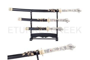 LIONEDGEKNIVES Samurai Sword Set Black SE-003-4BK