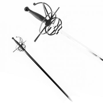 LIONEDGEKNIVES Fencing Rapier Spiral Swept Hilt Sword SE-5919BK