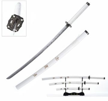 LIONEDGEKNIVES Dragon Design Japanese Katana Sword Set White SE-68LWT4