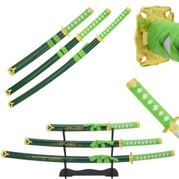 LIONEDGEKNIVES Samurai Sword Set With Display Stand SE-748GN