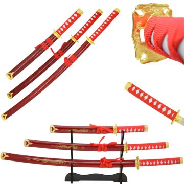 LIONEDGEKNIVES Samurai Sword Set With Display Stand SE-748RD