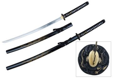 LIONEDGEKNIVES Classic Handmade Samurai Katana Black SE-768BK