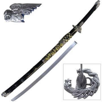LIONEDGEKNIVES Black Samurai Katana Sword SE-85BK