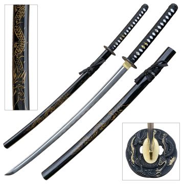 LIONEDGEKNIVES Hand Forged Samurai Sword Black SW-768BK