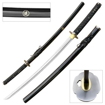 LIONEDGEKNIVES Hand Forged Samurai Sword Black TR-024BK
