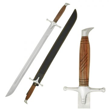 LIONEDGEKNIVES 39.5 Inch Wood-Grip Scimitar with Silver Crossguard OR-728