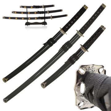 LIONEDGEKNIVES 3 Piece Samurai Sword Set SE-72BK4
