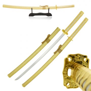 LIONEDGEKNIVES All Gold Samurai Katana Sword YK-59GD