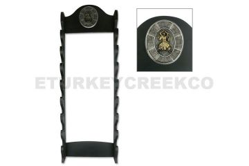 Deluxe Wooden 8 Tier Sword Stand Display With Samurai Logo WS-8WX